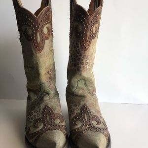 Old Gringo Teal Leopard western boots